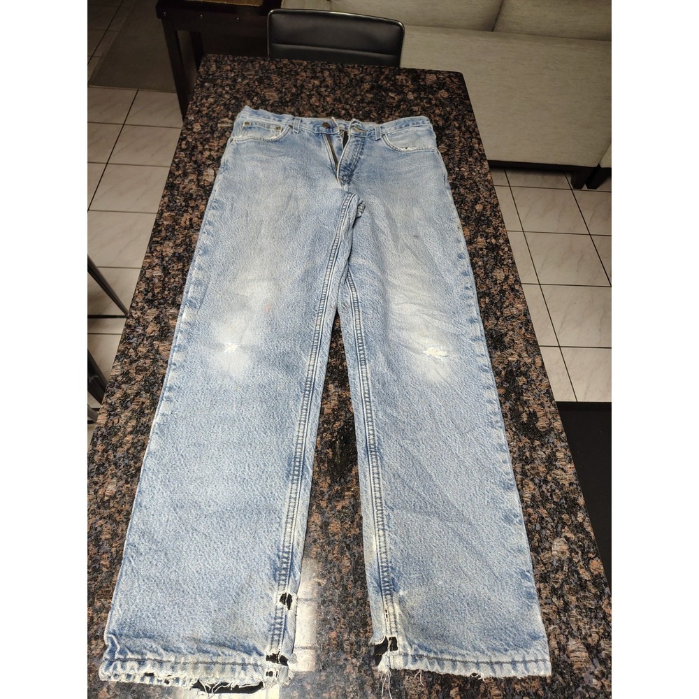 Vintage Carhartt Fleece Lined Jeans Size 32x32 B155 DST Denim Workwear‎